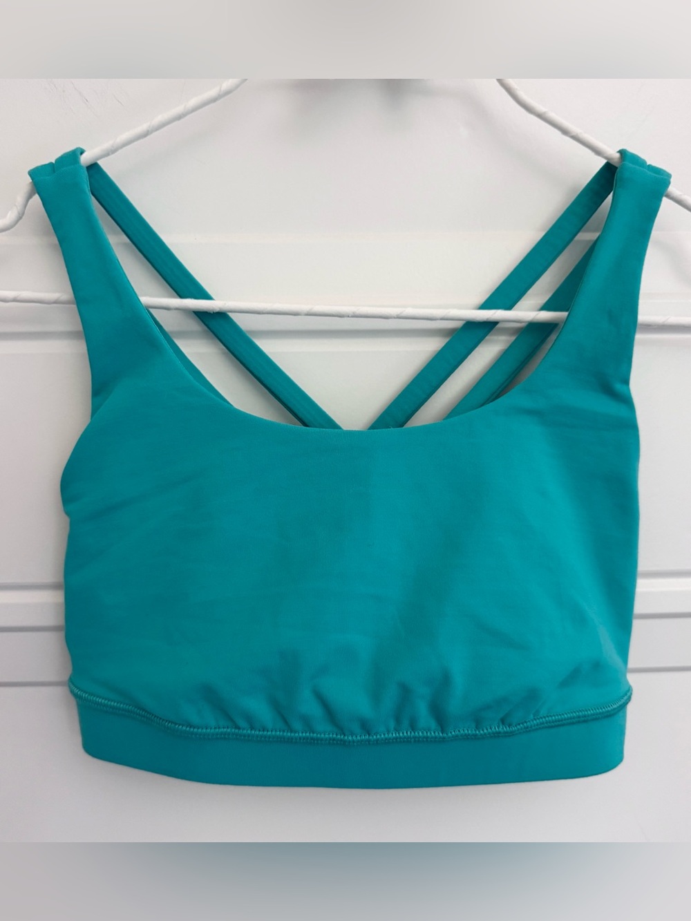 Lululemon Energy Bra Teal Medium Support Strappy Back, Size 4